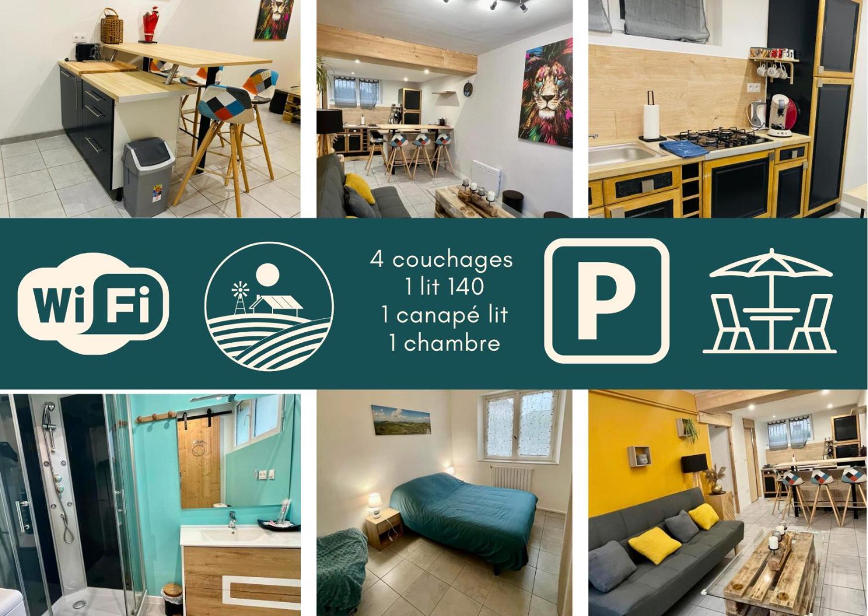 Studio 40m2 plein pied avec parking Jussac Extérieur photo